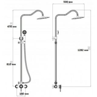Душевая стойка Zorg Zorg Antic A 118 DS-BR
